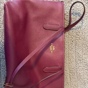 Coach Magenta Leather Shoulder Bag